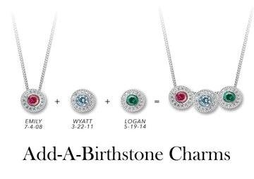 Add-A-Birthstone Charms for Necklaces  - All Months